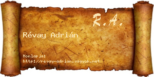 Révay Adrián névjegykártya
